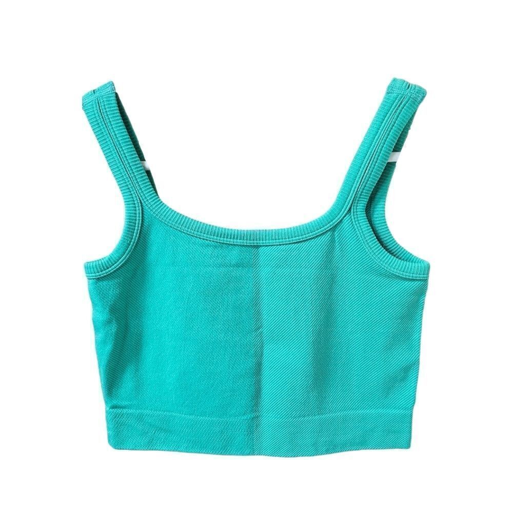 NEW CHYRII Women's Square Neck going out tops Ribbed basic Tank Crop Workout Top - Picture 10 of 10